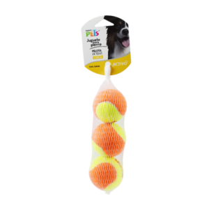 Juguete pelota CH de tenis bicolor-3pz