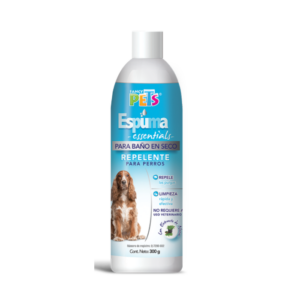 Espuma p/baño en seco p/perros essentials 300g