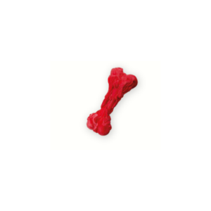 sp-3492 /rocky chums hueso de caucho grado alim c/sabor tocino p/perros de mordida agresiva 18cm 350g