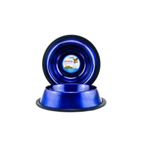 SFB-961/ Comedero importado acero inoxidable c/antiderrapante 96oz azul marino