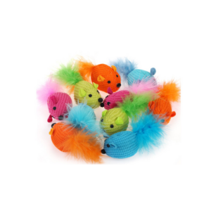 SP-3776/ Juguete para gatos pawffy raton de tela c/plumas