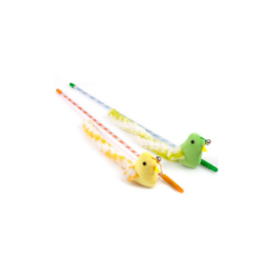 SP-3820/ Juguete para gatos pawffy stick con cuerda, pajarito de peluche, plumas  y cascabel