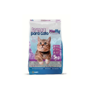 sp-3665 /arena para gatos pawffy by sunny aroma lavanda (bolsa 5kg) bentonita super aglutinante y libre de polvo