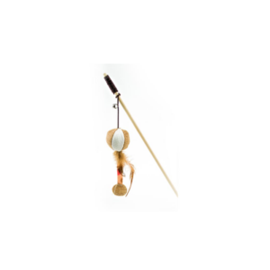 sp-3768/ juguete para gatos pawffy stick con cuerda, cascabel, raton de tela y plumas