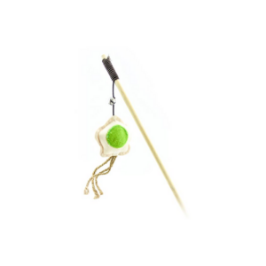 sp-3771/ juguete para gatos pawffy stick con cuerda, cascabel y animal tela